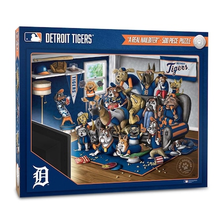 Youthefan 18 x 24 in. MLB Detroit Tigers Purebred Fans Puzzle, Multi Color - A Real Nailbiter - 500 Piece 2502311